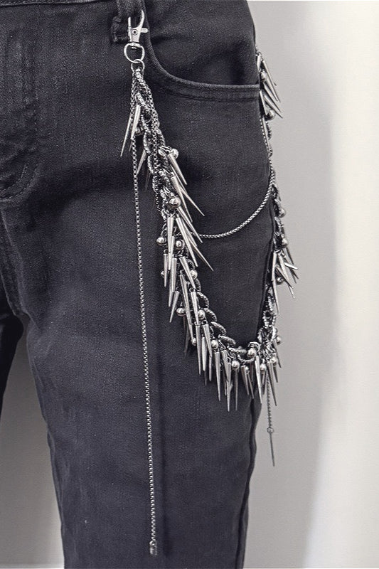 Heavy Duty Punk Spiked Waist Chain