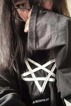 Y2K Gothic Punk Sticker Print Knit Top