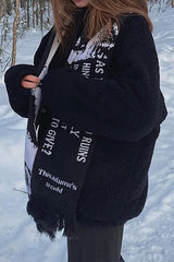 Y2K Gothic Jacquard Print Knit Scarf