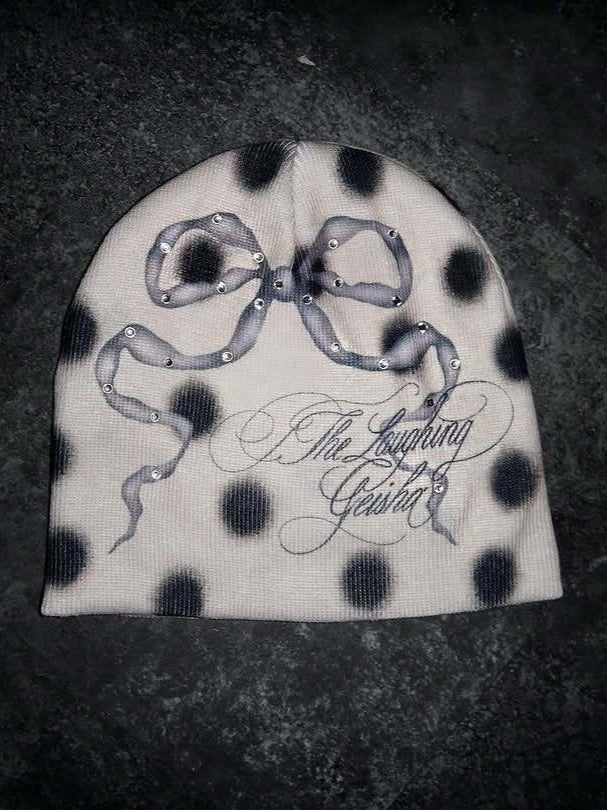 Y2K Street Polka Dot Dome Knit Hat
