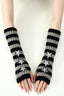 Star Motif Ribbed Fingerless Gloves