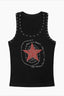 Studded Star Letter Print Tank Top