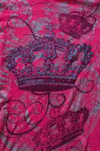 Rose Red Crown Printed Crew Neck Slim T-shirt