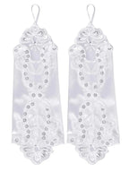 Gothic Satin Lace Sequins Fingerless Gloves