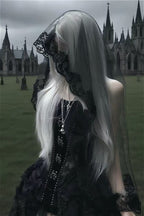 Dark Gothic Ghost Bride Veil Hair Accs
