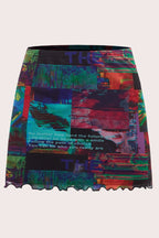Cyber Pattern Bodycon Mini Skirt