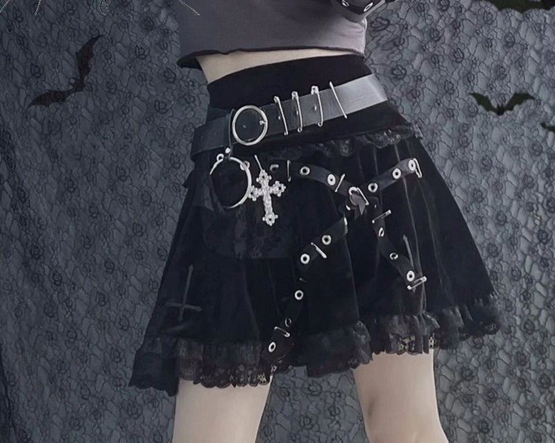 Embroidered Lace Half A-line Skirt Main image