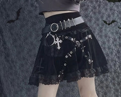 Embroidered Lace Half A-line Skirt