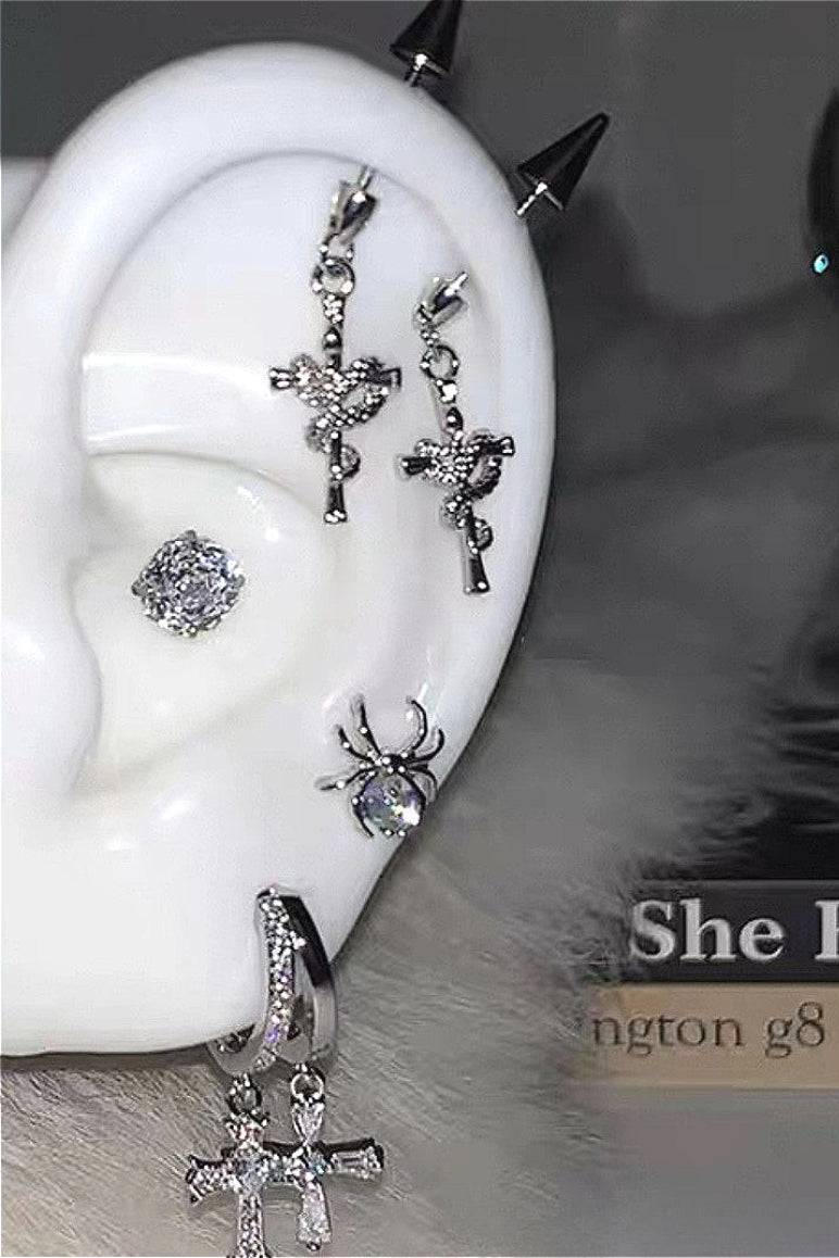 Cross Snake Demon Earrings