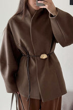 Shell Clasp Tie Waist Coats