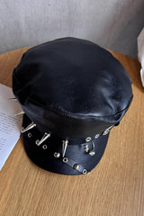 Street Rivet Leather Punk Hat