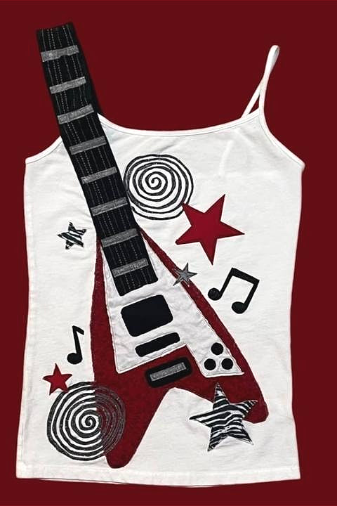 Y2K Guitar Rhinestone Camis Main image