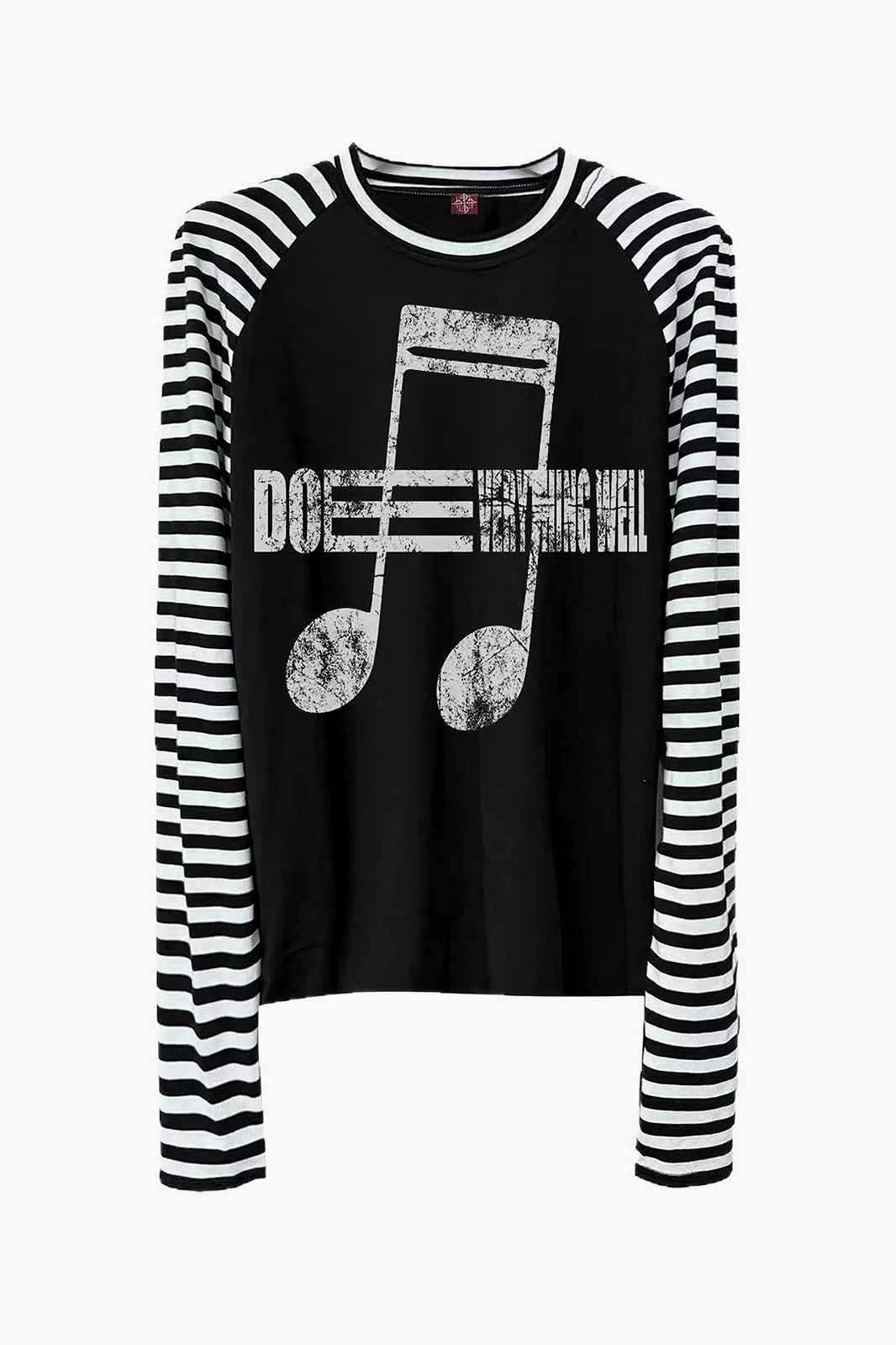 Street Note Letter Print Striped T-shirt
