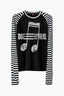 Street Note Letter Print Striped T-shirt