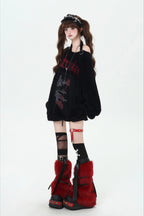 Y2K Japanese Sweet Cool Off-Shoulder Soft Loose Knit Sweater