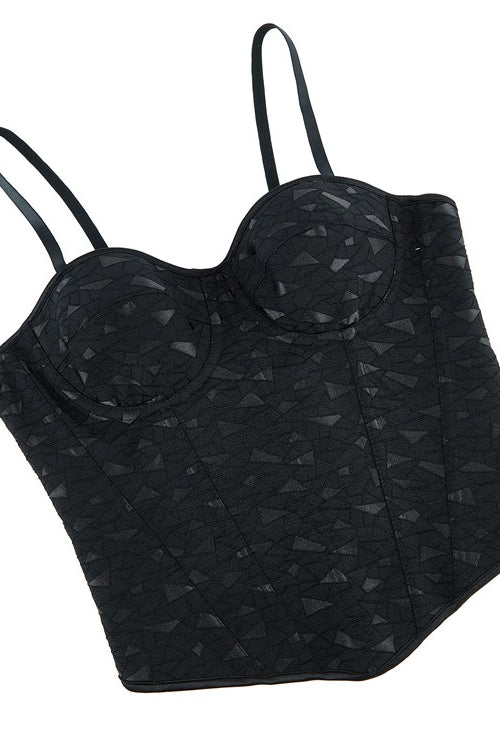 Black Double Strap Underwire Push Up Corset