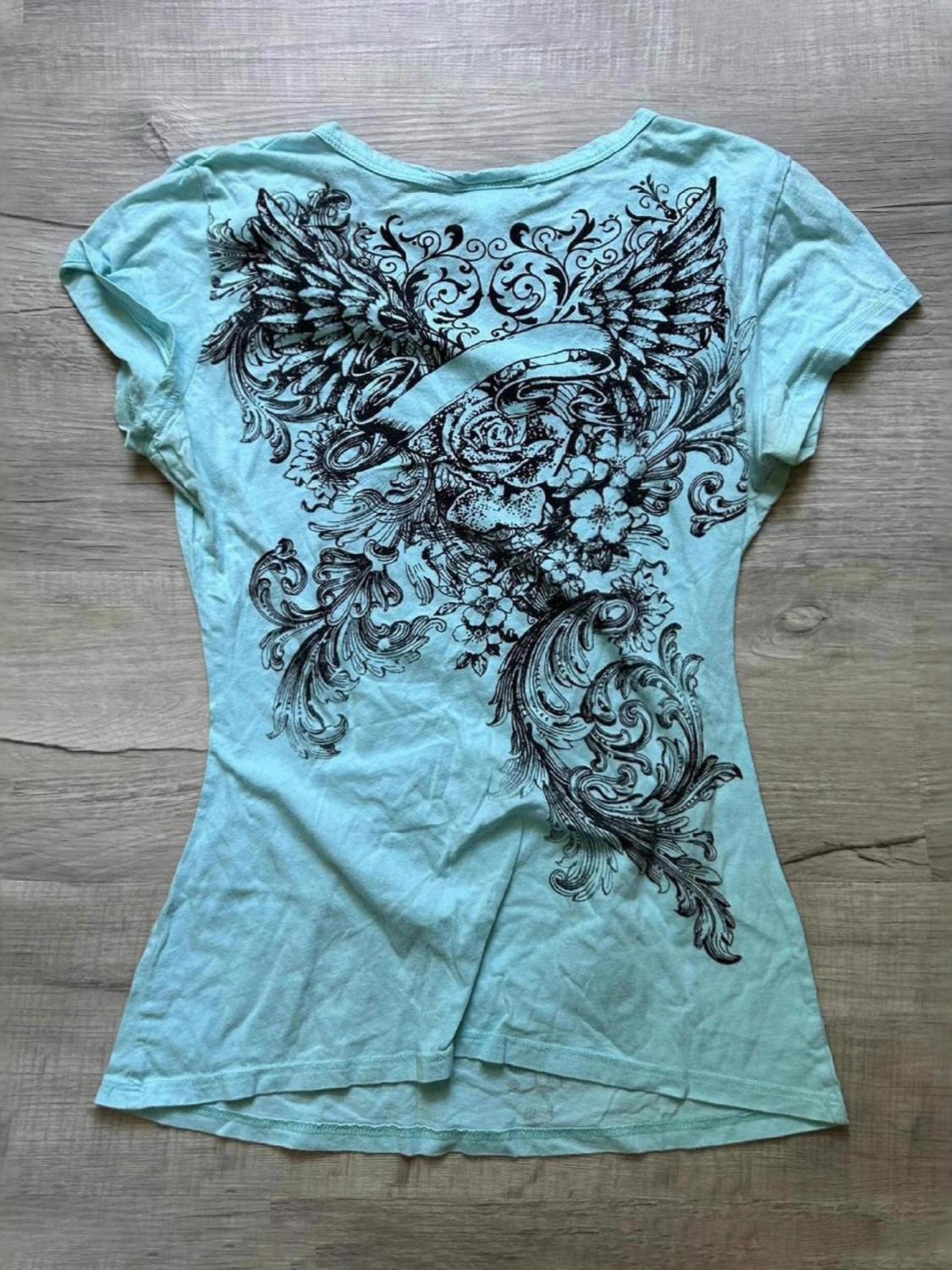 Y2K Light Blue Short Sleeve T-Shirt