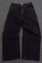 Gothic Graphic Washed Wide-Leg Jeans