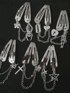 Y2K Gothic Dark Metal Chain Hair Accs