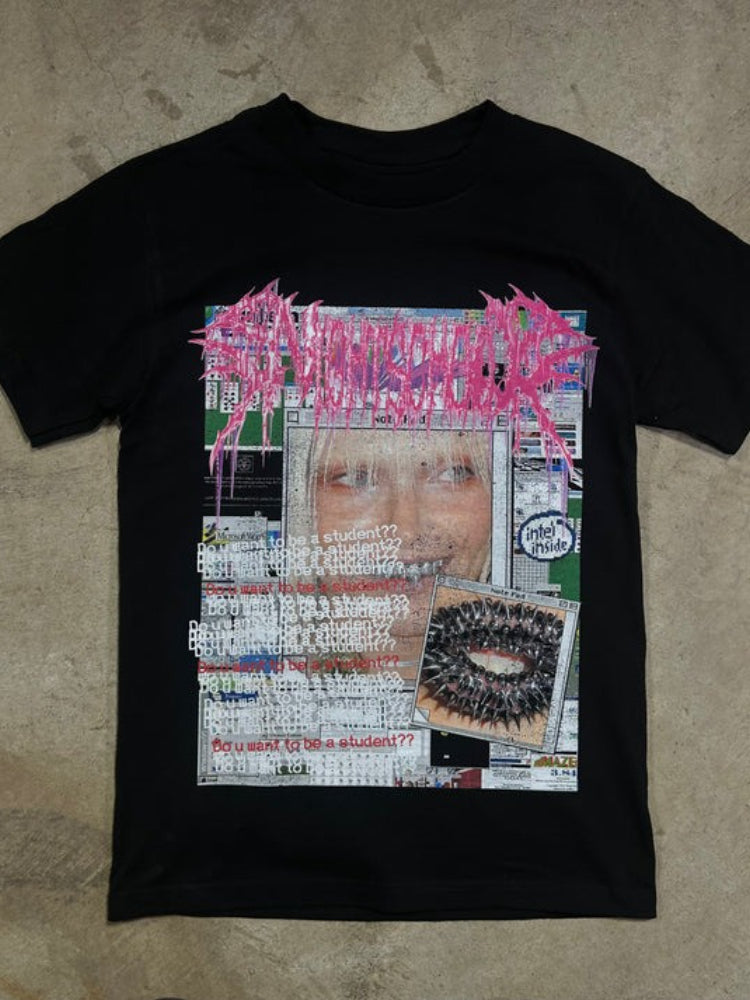 Y2K Streetwear Dark Graphic T-Shirt Main image