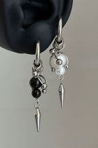 Punk Geometric Pearl Stud Earings