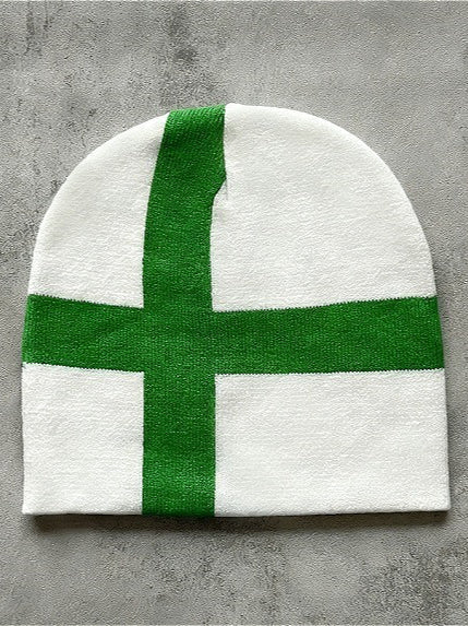 Y2K Cross Color Block Knit Hat