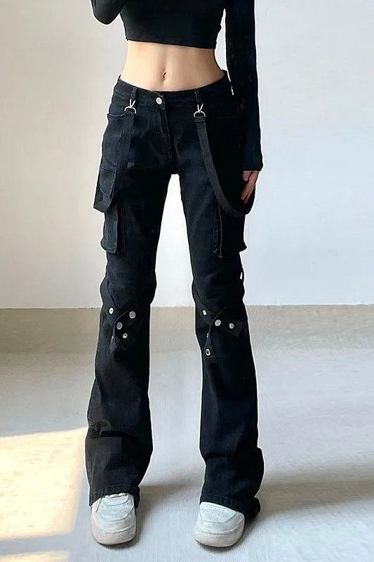 Black Tactical Belt Cargo Pant Secondary image