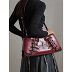 Y2K Spicy Girls Harajuku Gothic High Street Red Punk Crossbody Shoulder Bag Halloween