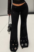 Eyelet Flared Pants