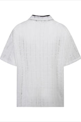 Y2K Ripped Half-Zip Loose Fit T-Shirt