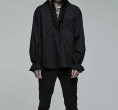 Black Gothic Embroidered Lace Blouse