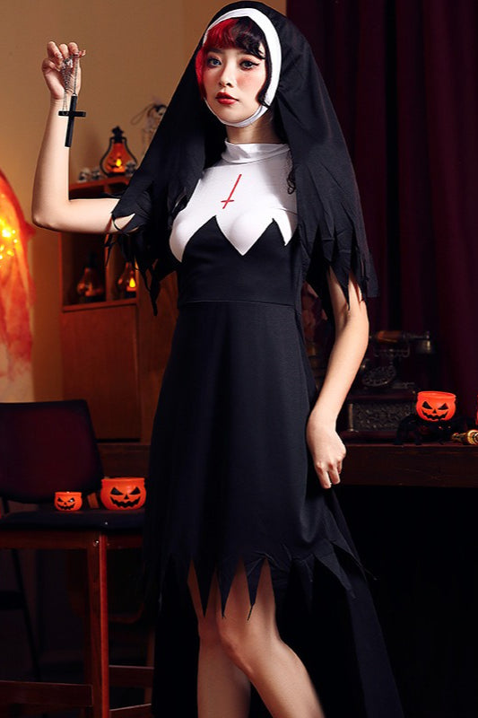 Zombie Demon Nun Dress Halloween Costume Secondary image