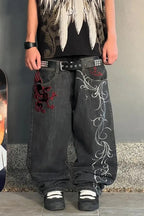 Street Style Wide Leg Denim Pants