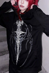 Unisex Y2K Japanese Dark Streetwear Thin Hooded Coat