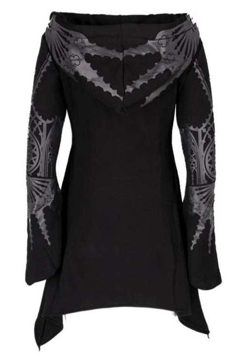 Wing Graphic Pointed Hem Hoodies