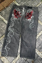 Street Style Wide Leg Denim Pants