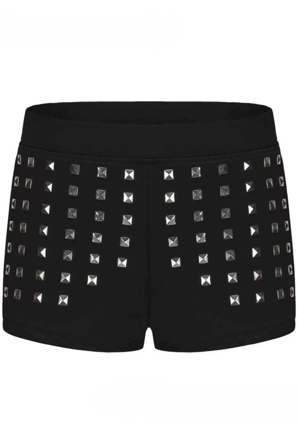 Studded Patchwork Bermuda Shorts