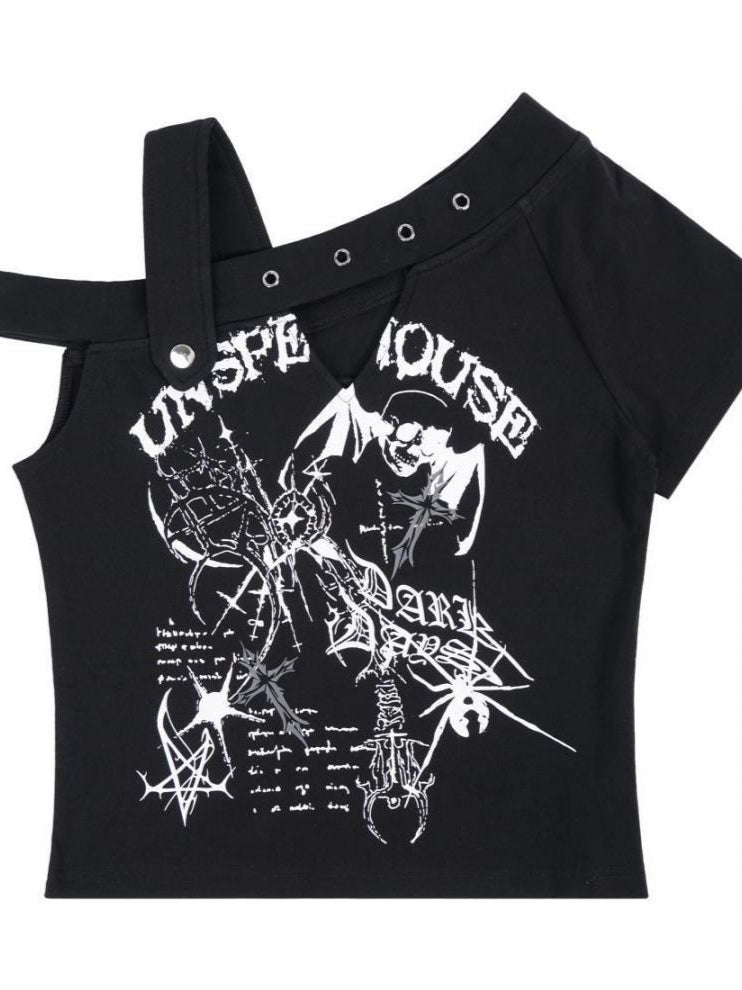 Gothic Dark Skull Print Cami Secondary image
