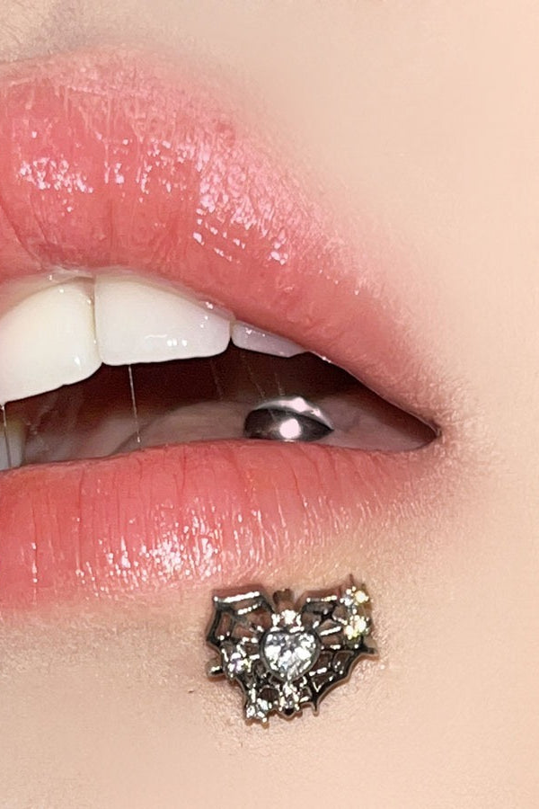 Punk Spider Web Lip Stud Secondary image