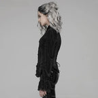 Elastic Velvet Gothic Long Sleeve Blouse