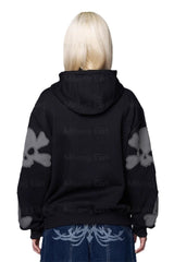 Dark Skull Print Y2K Zip-Up Hoodie