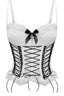 Cross Front Bow Lace Boned Corset