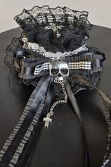 Y2K Gothic Bow Lace Skull Cross Lolita Mini Top Hat