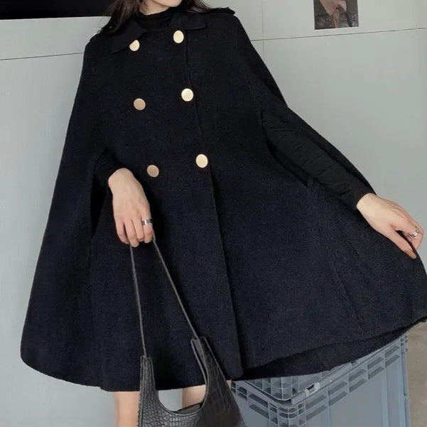 Loose Fit Woolen Cloak Main image