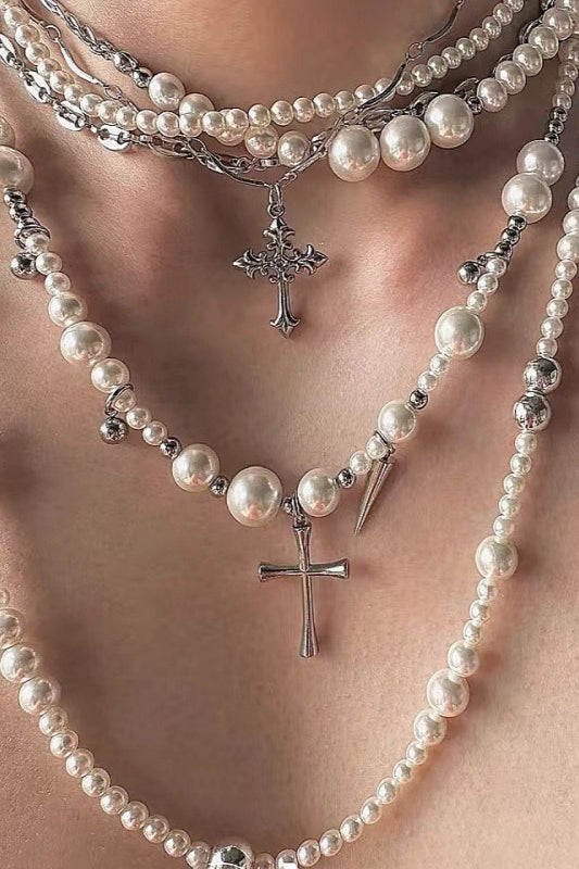 Elegant Multi Layer Bead Rivet Necklace