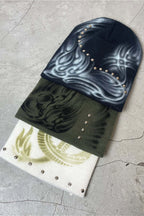 Rivet Decor Printed Knitted Hat