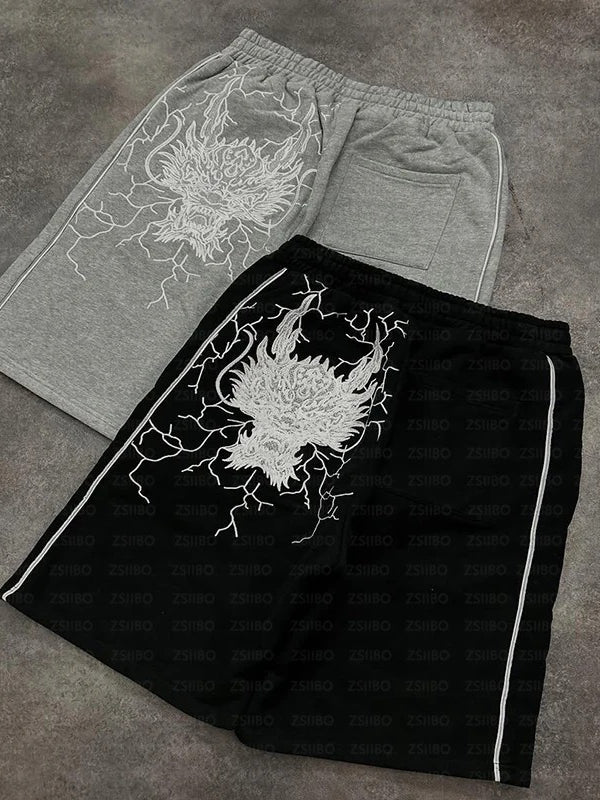Vintage Y2K Dragon Embroidery Sporty Shorts Secondary image