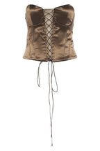 Brown Lace Front Corset Skirt Sets