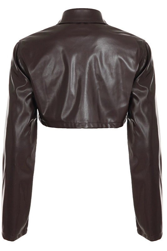 Cropped Biker Zip Jackets