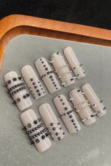 Y2K Punk Rivet Decor Fake Nails